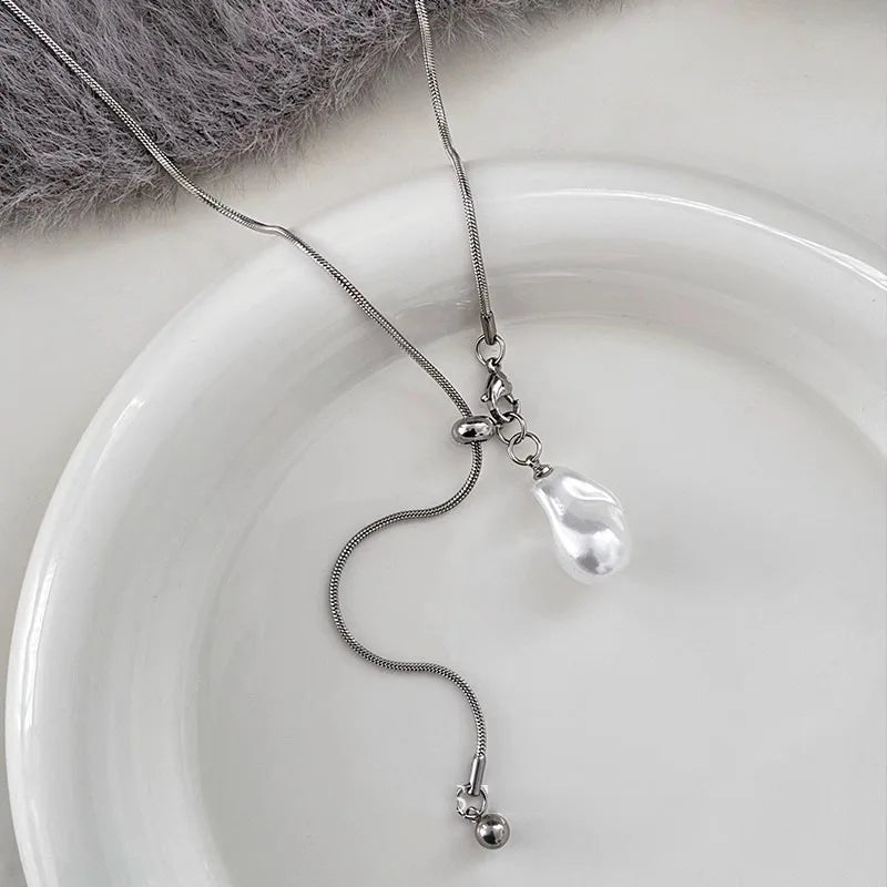 Collier Long Perles Baroques