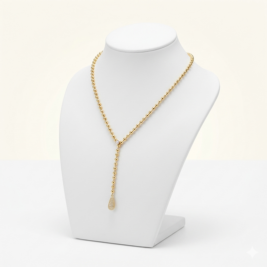 Collier Y Perles Doré