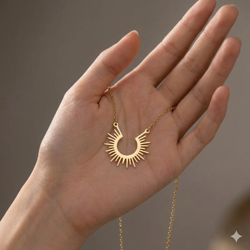 Collier Pendentif Géométrique Doré