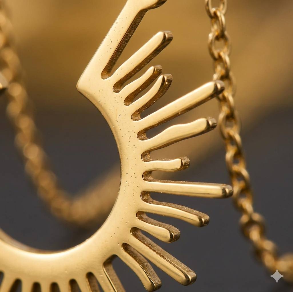 Collier Pendentif Géométrique Doré
