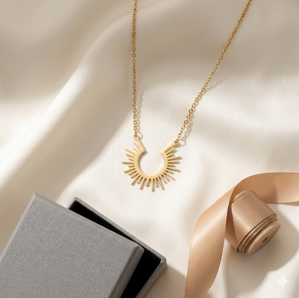 Collier Pendentif Géométrique Doré