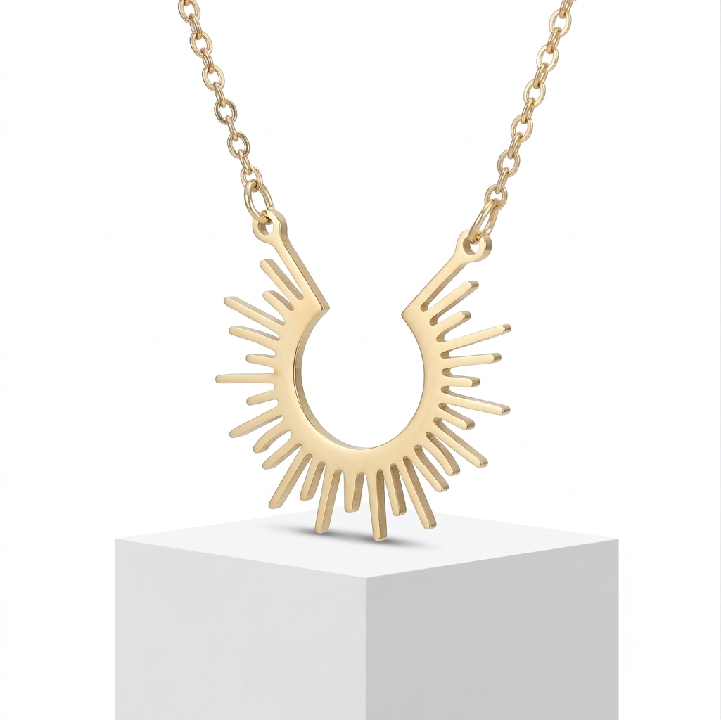 Collier Pendentif Géométrique Doré