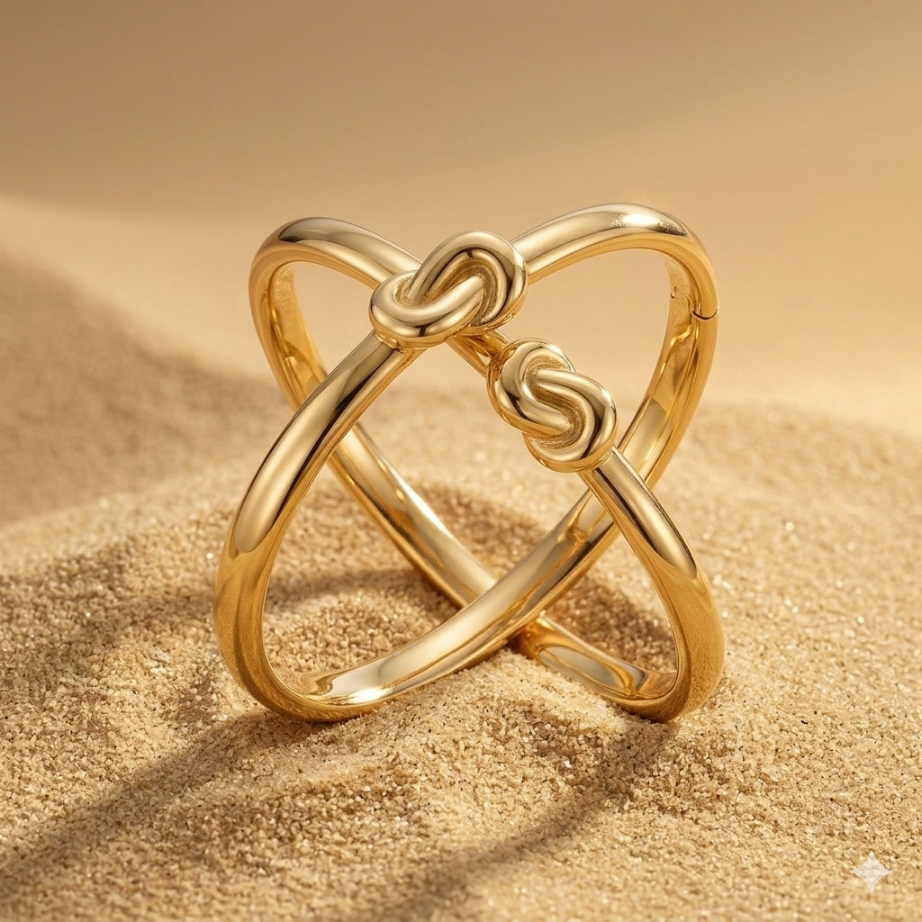 Bracelet Nœud Éternel — Acier Inoxydable Doré