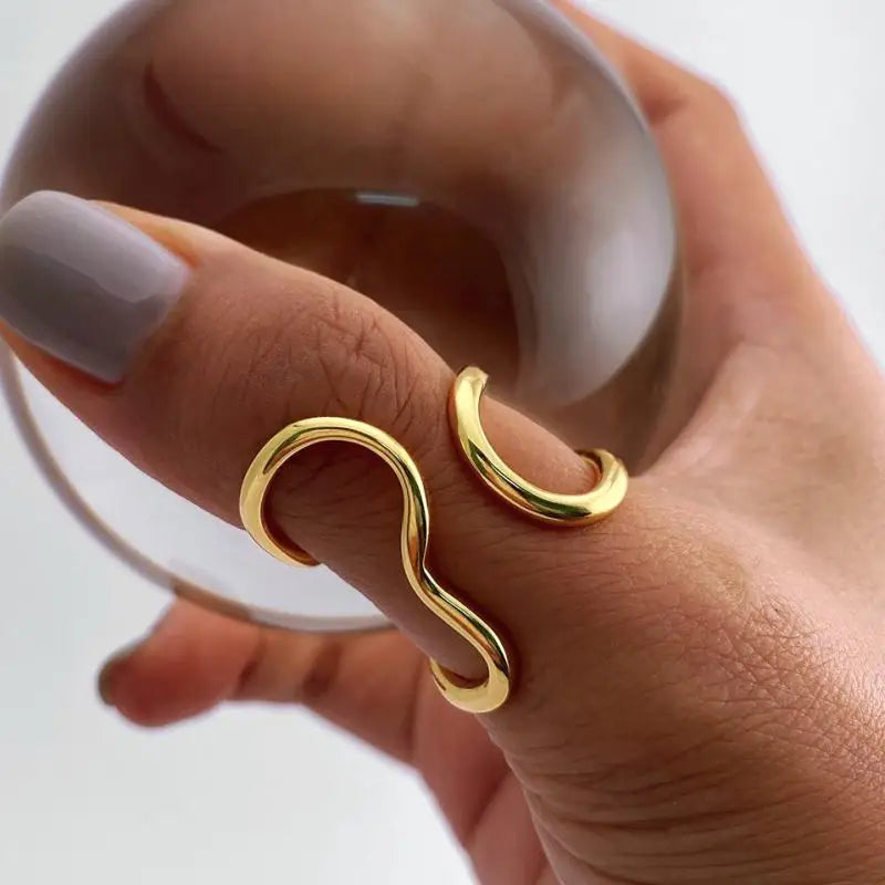 Bague Ouverte Personnalité — Plaquée Or 18K PVD
