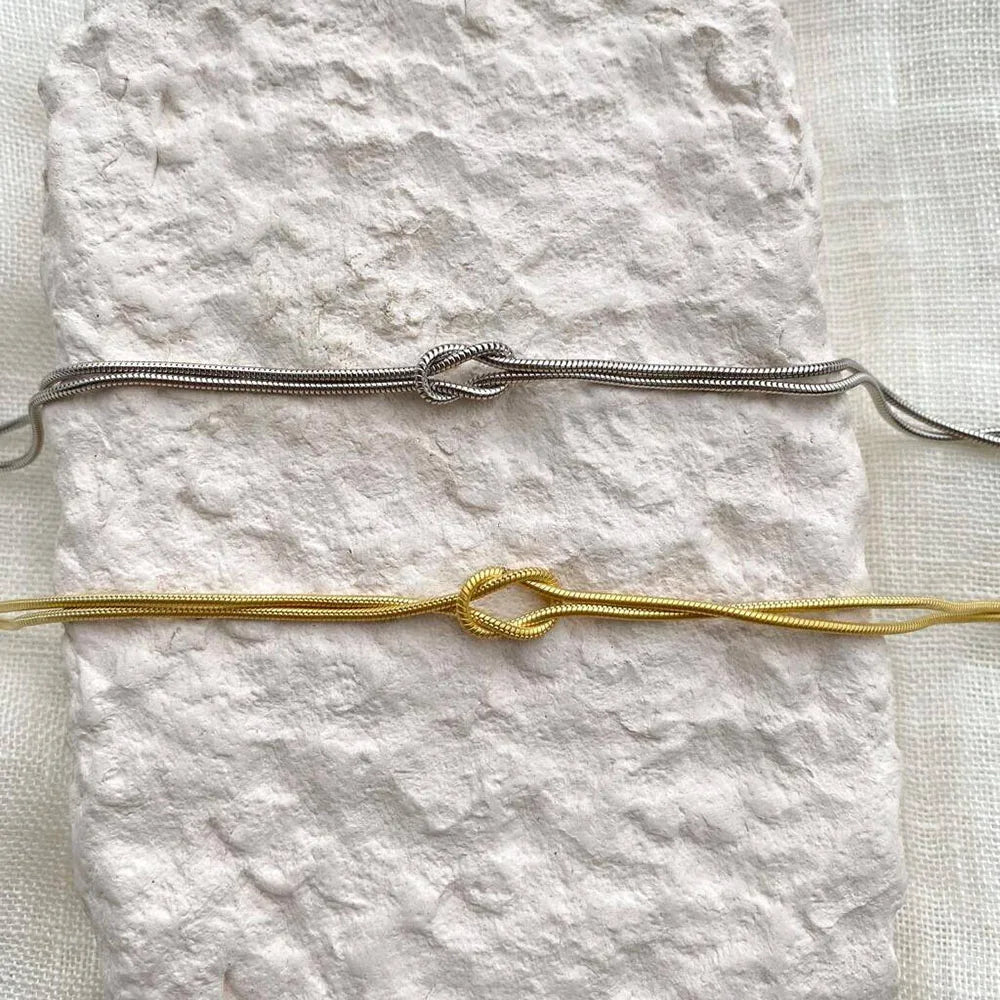Collier Chaîne Nouée Serpent — Acier 316L