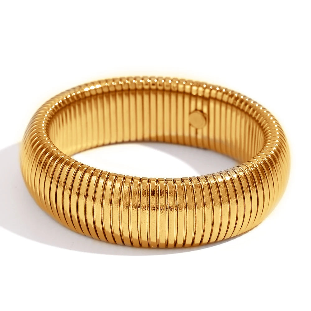 Bracelet Large Plaqué Or 18K — Acier Inoxydable 20mm