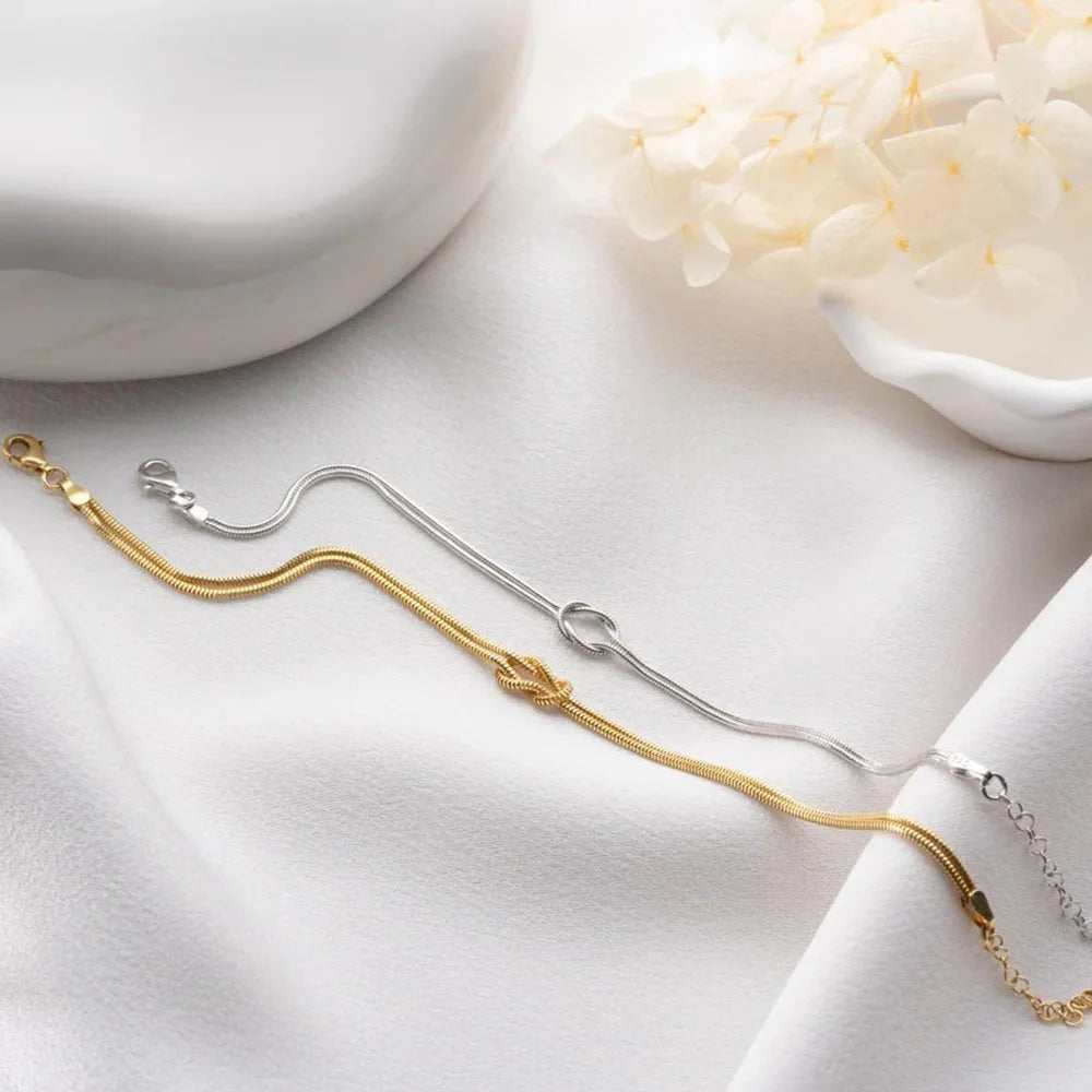 Collier Chaîne Nouée Serpent — Acier 316L