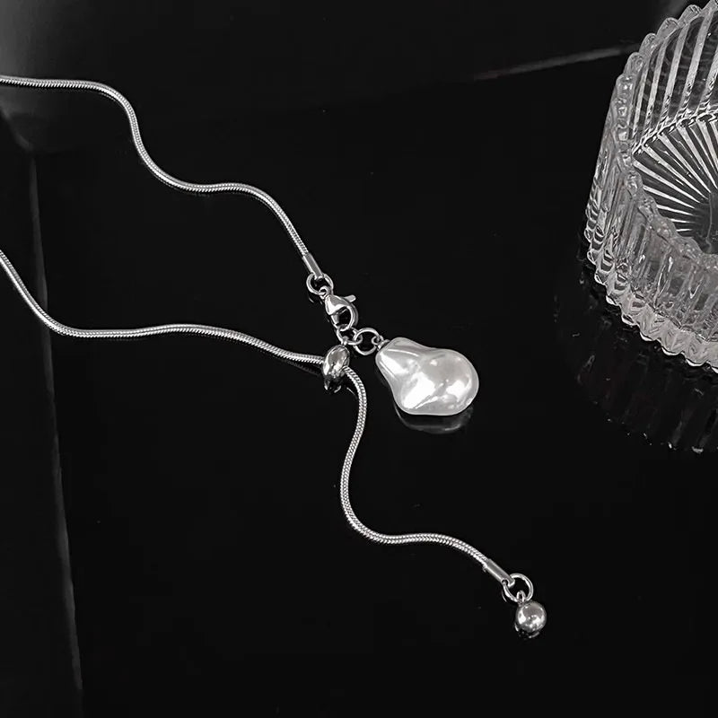 Collier Long Perles Baroques