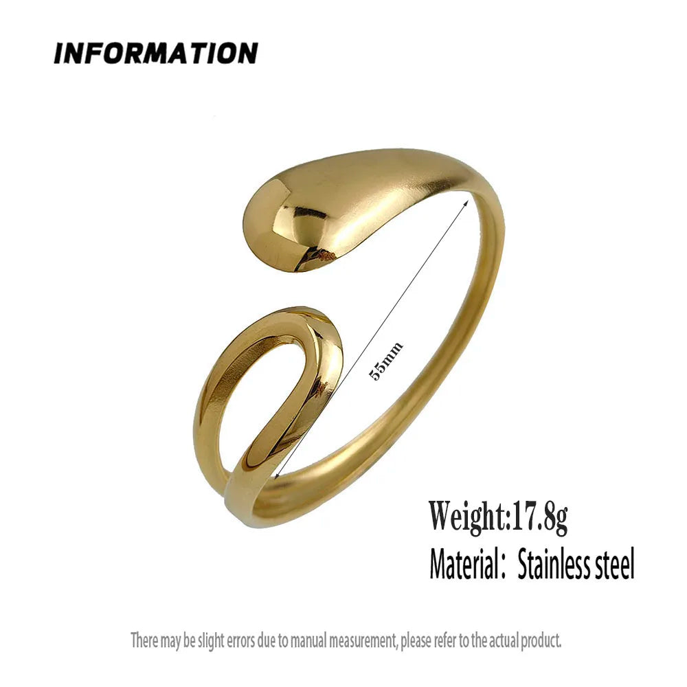 Bracelet Goutte d'Eau Plaqué Or 18K — Acier Inoxydable