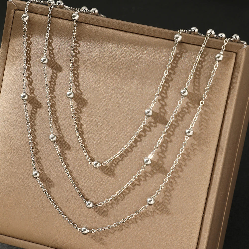 Collier Multi-Rangs Perles Délicates