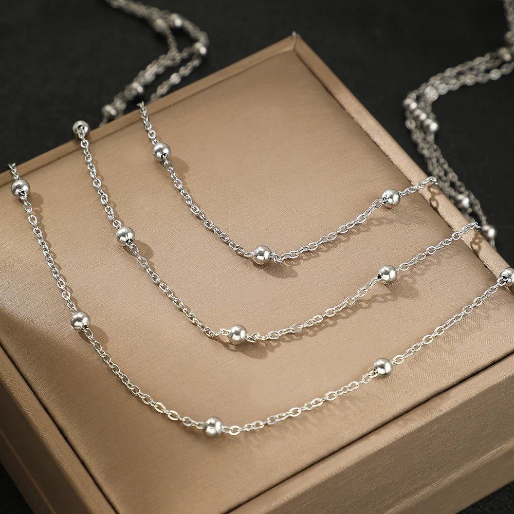Collier Multi-Rangs Perles Délicates