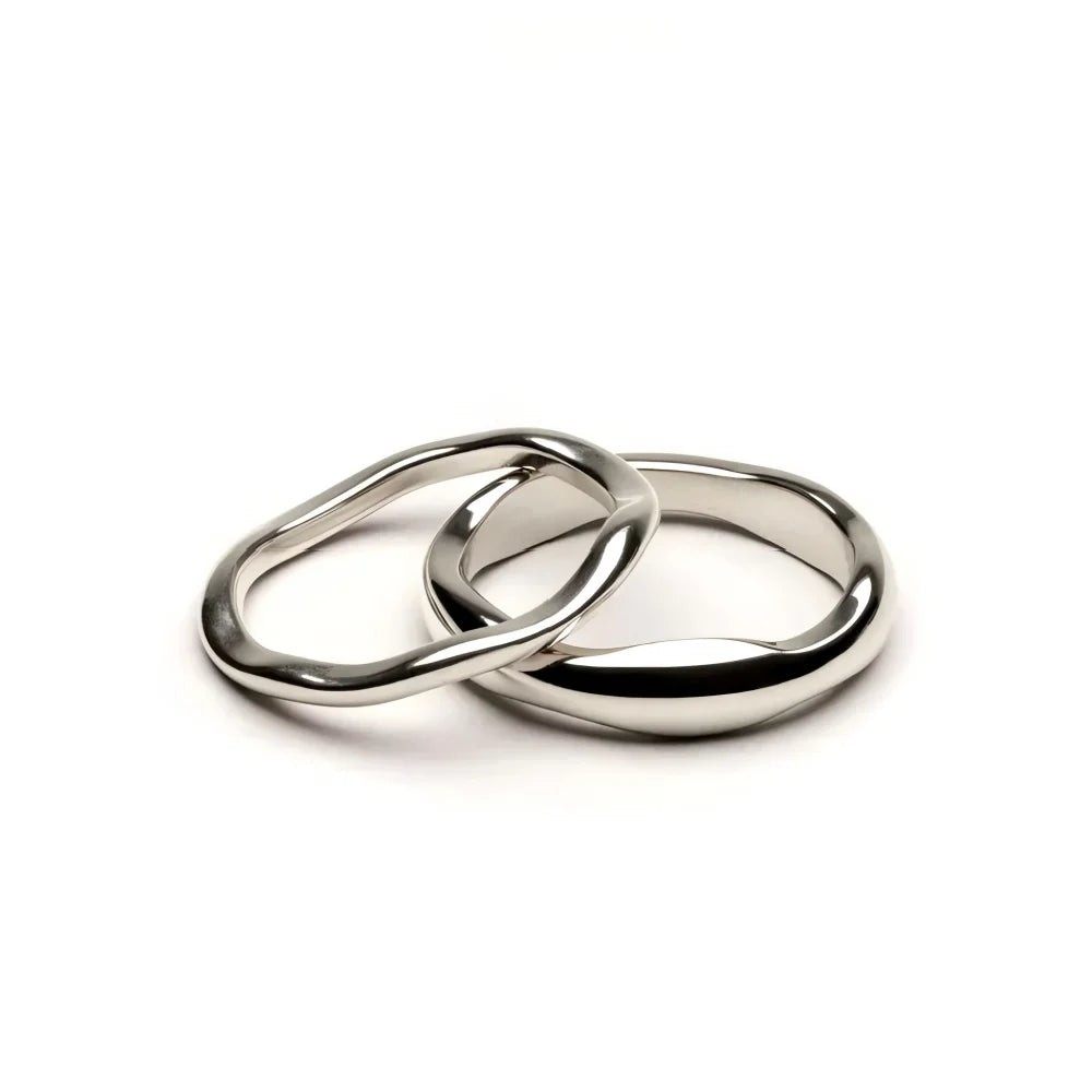 Bague Ripple Dorée — Acier 316L Plaqué Or 18K