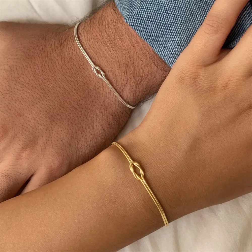 Collier Chaîne Nouée Serpent — Acier 316L
