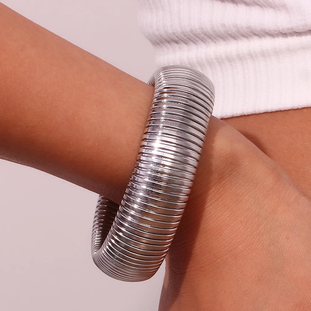 Bracelet Large Plaqué Or 18K — Acier Inoxydable 20mm