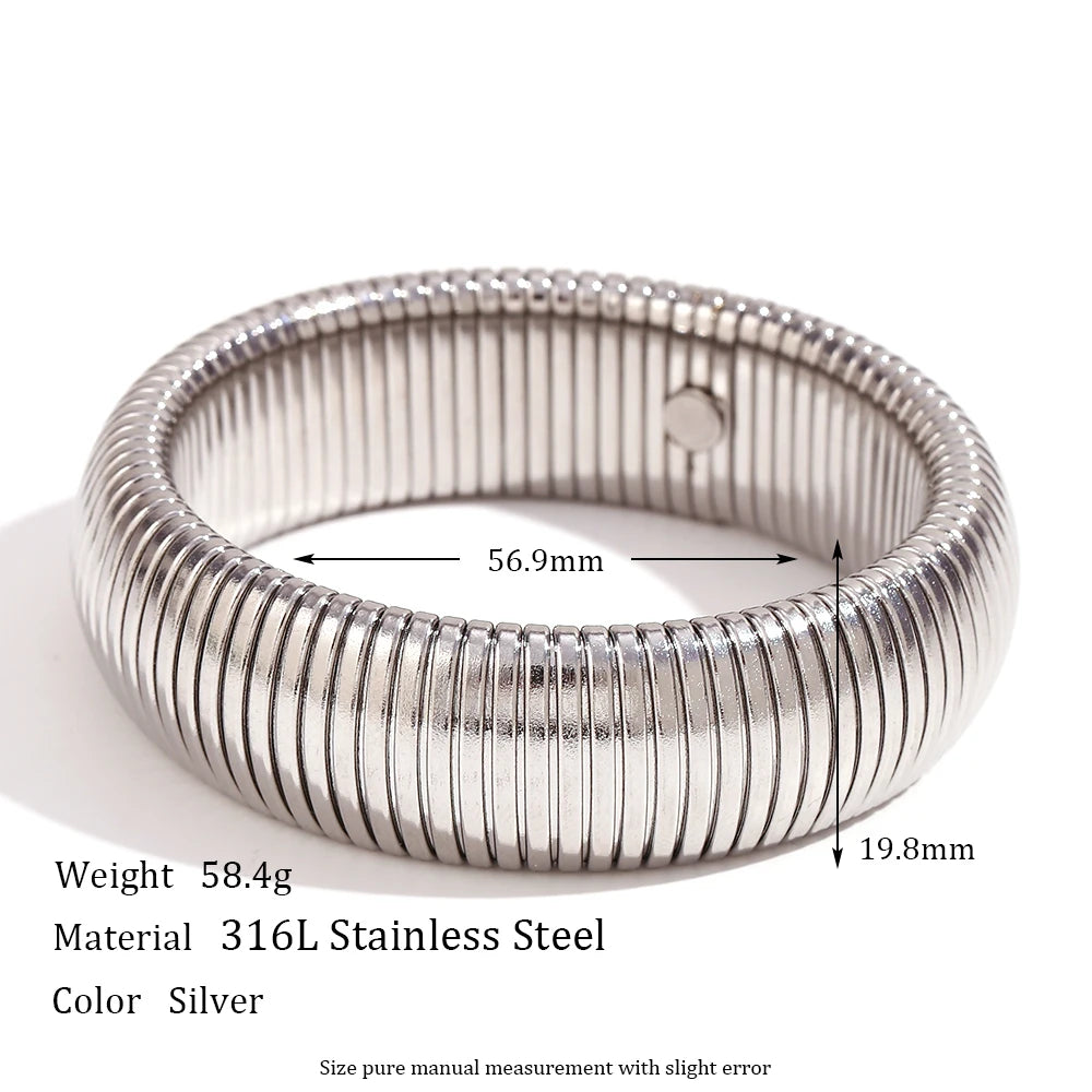 Bracelet Large Plaqué Or 18K — Acier Inoxydable 20mm