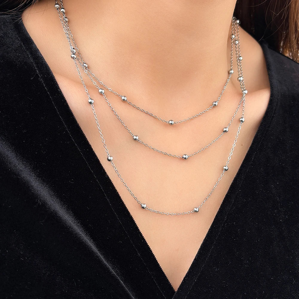 Collier Multi-Rangs Perles Délicates