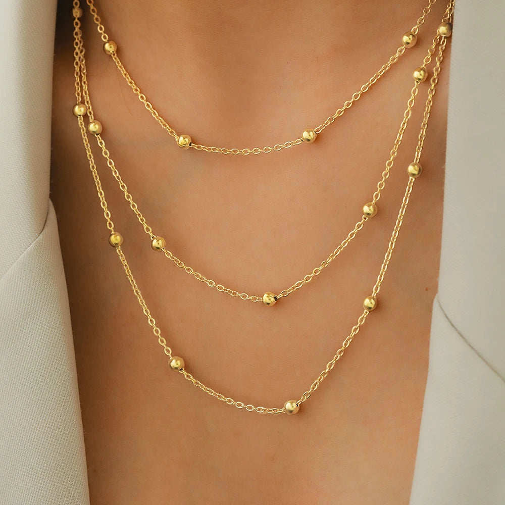 Collier Multi-Rangs Perles Délicates